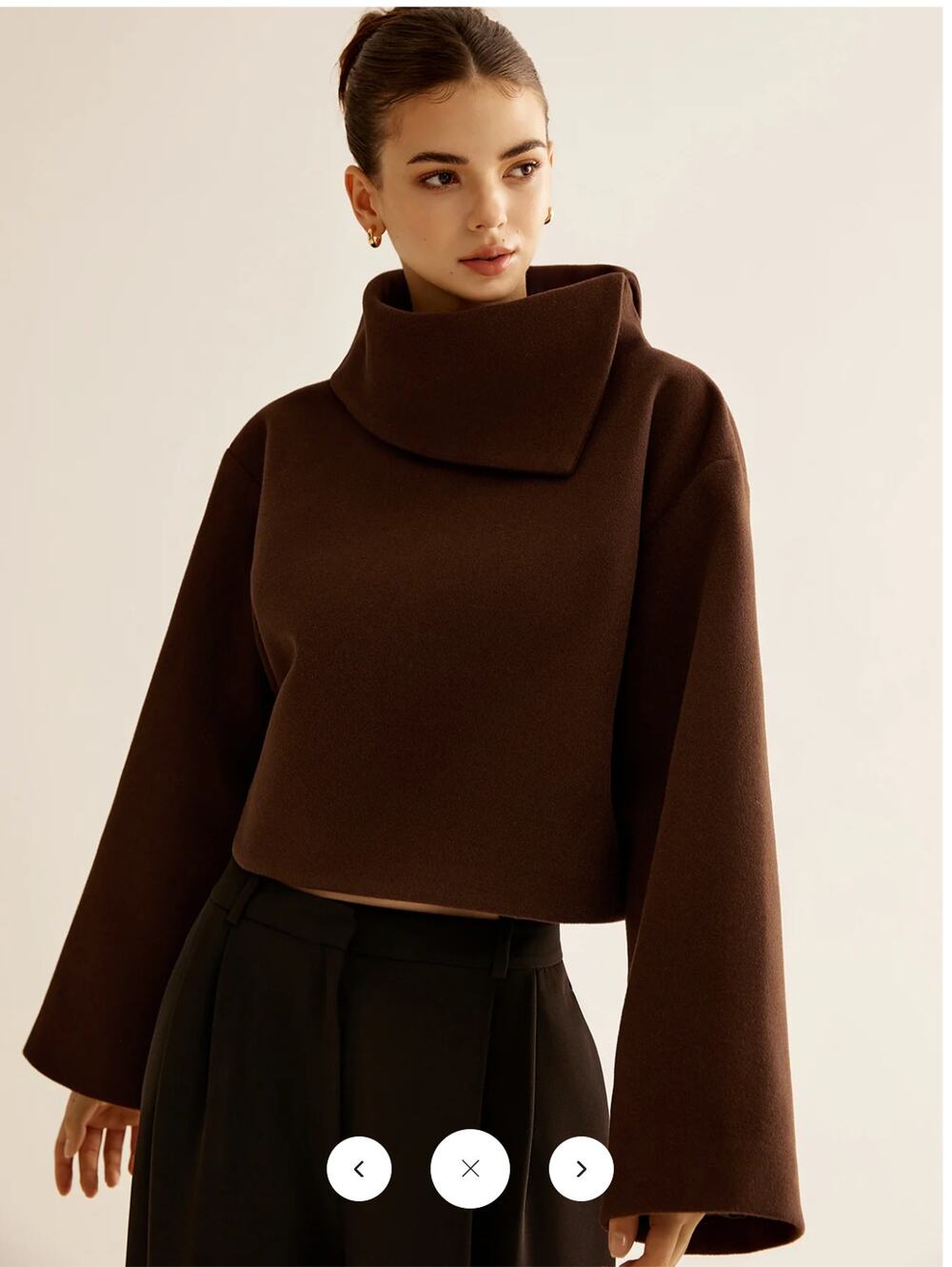 NWT Commense Plain Turtleneck Tweed Top Sz M